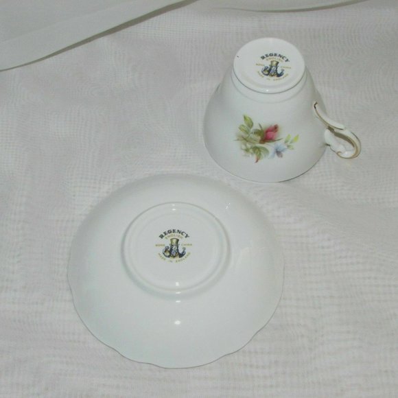 Regency Bone China Cup & Saucer Pink Yellow Floral English Teacup Cottagecore - Picture 5 of 8